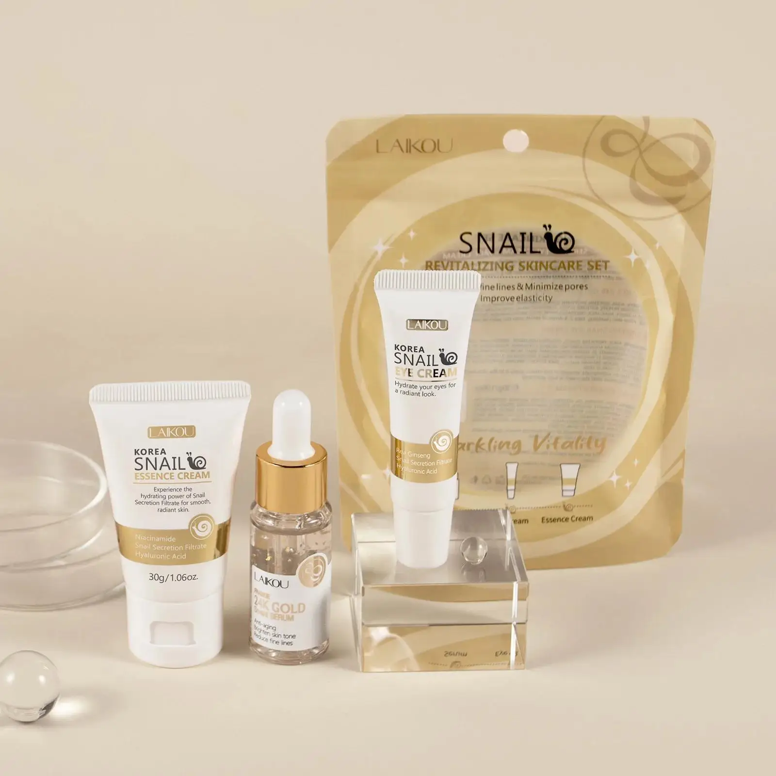 24K Gold Snail Repair Serum Ey - Luxury Skincare Set For Women ulasan dan harga